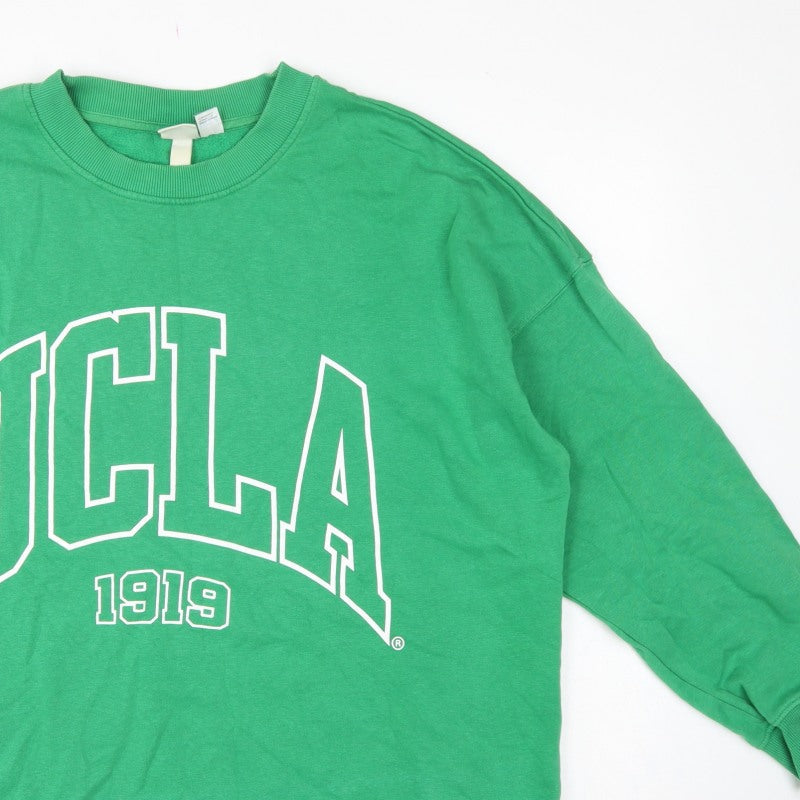 H&M Women Green M UCLA 1919 Logo Crew Neck Pullover Sweatshirt