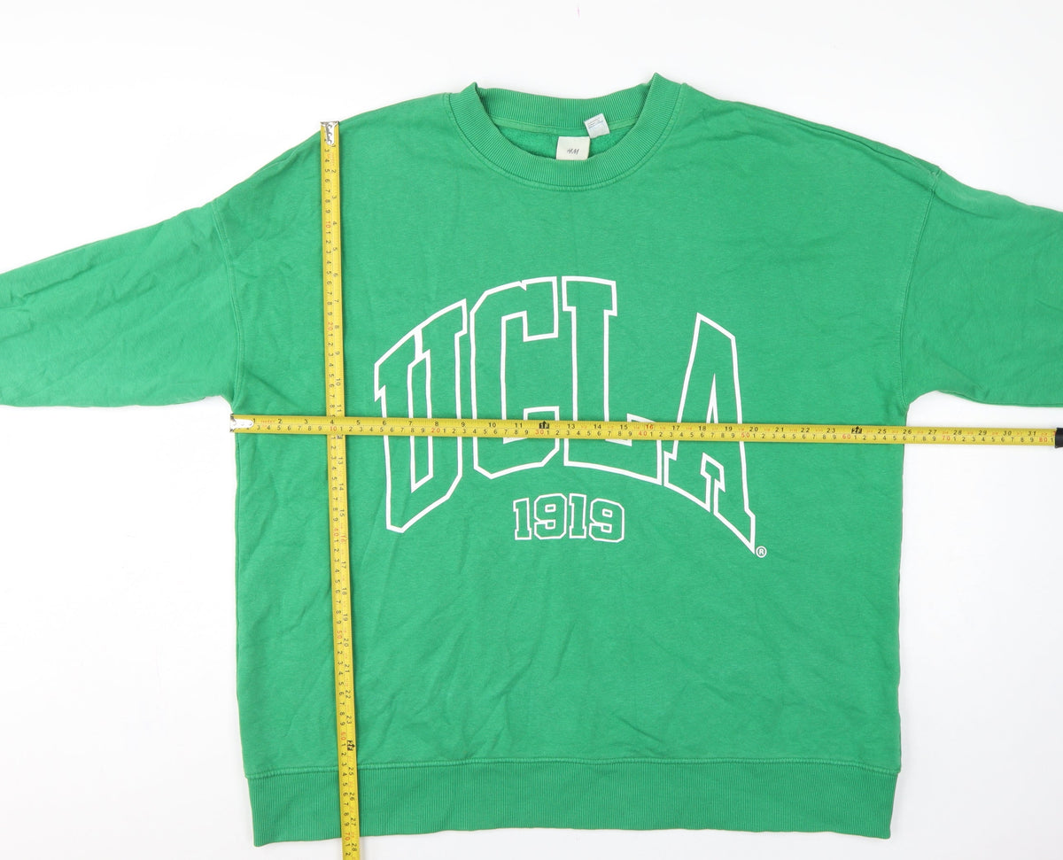 H&M Women Green M UCLA 1919 Logo Crew Neck Pullover Sweatshirt