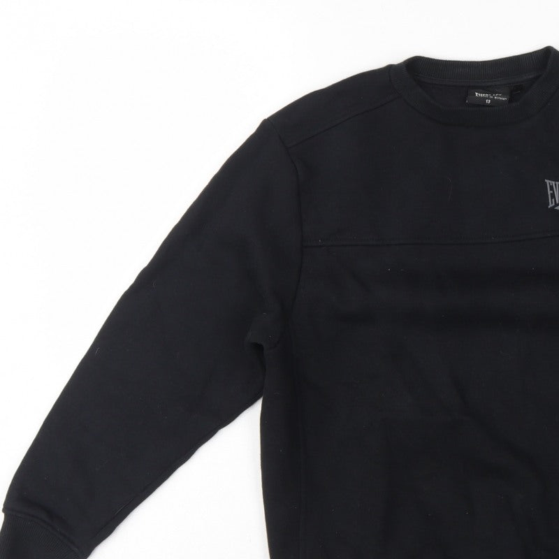 Everlast Boys Black Size 13 Pullover Fleece Logo Sweatshirt