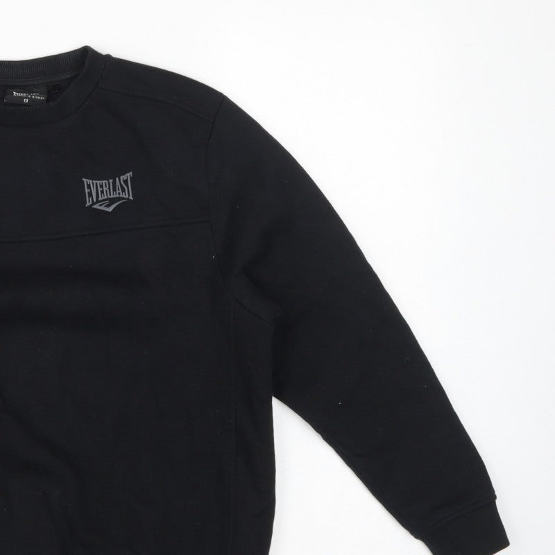 Everlast Boys Black Size 13 Pullover Fleece Logo Sweatshirt