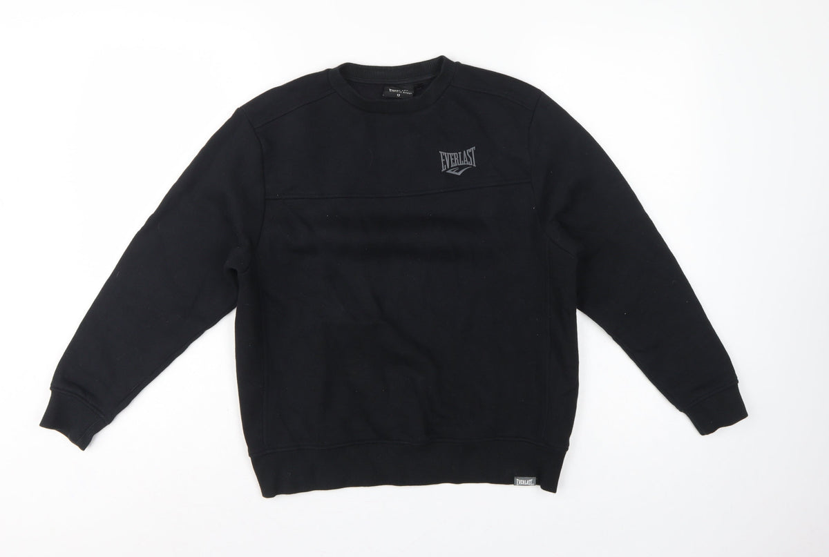 Everlast Boys Black Size 13 Pullover Fleece Logo Sweatshirt