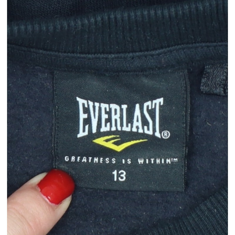 Everlast Boys Black Size 13 Pullover Fleece Logo Sweatshirt