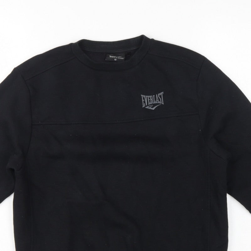 Everlast Boys Black Size 13 Pullover Fleece Logo Sweatshirt