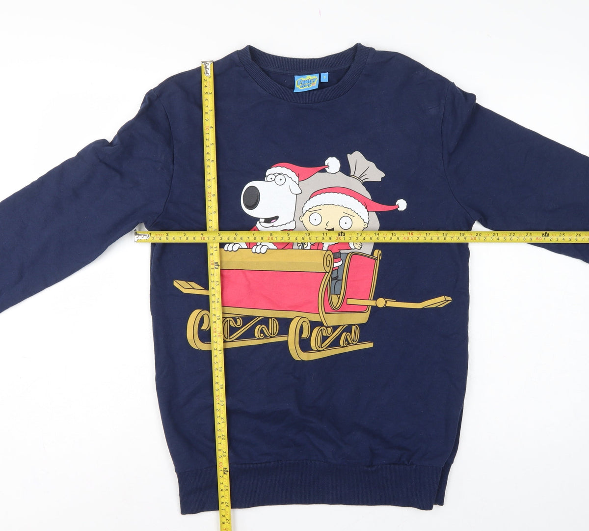 Family Guy Teens Blue S Christmas Brian Stewie Graphic Pullover Sweatshirt