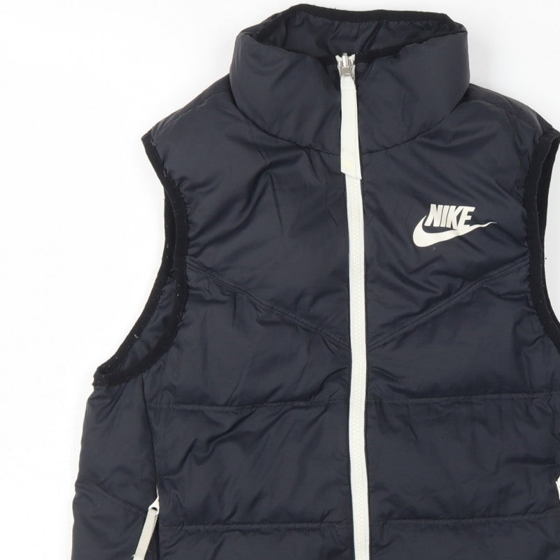 Nike Women’s Black XS Quilted Puffer Bodywarmer Gilet Zip