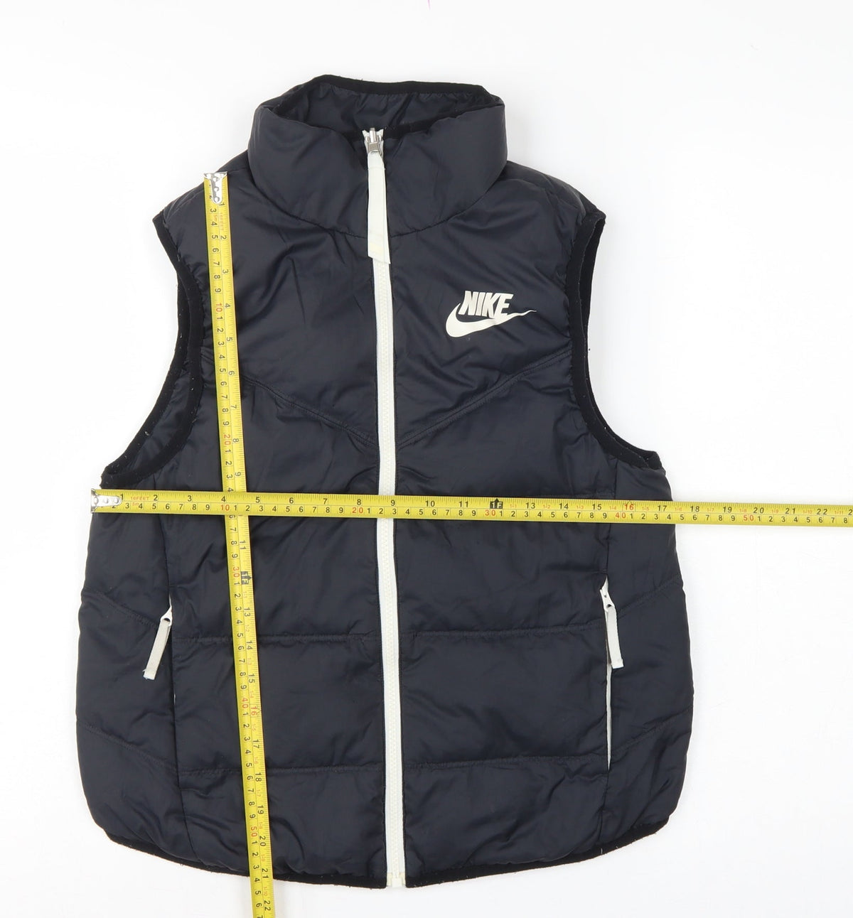Nike Women’s Black XS Quilted Puffer Bodywarmer Gilet Zip