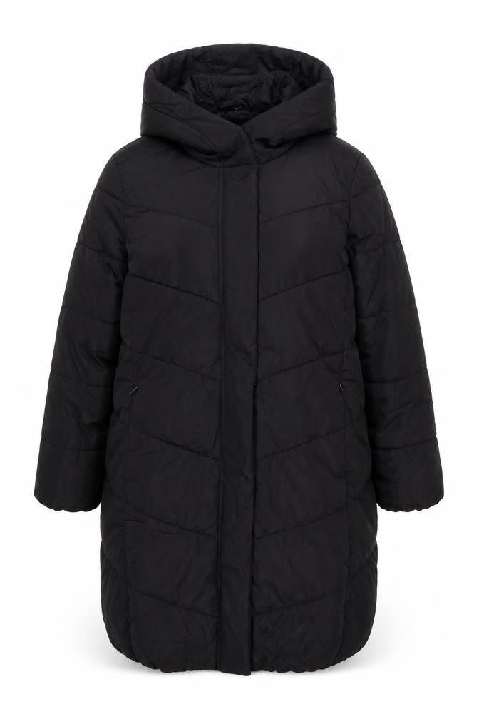 Marks Spencer Girls Black 15-16 Years Long Hooded Puffer Jacket
