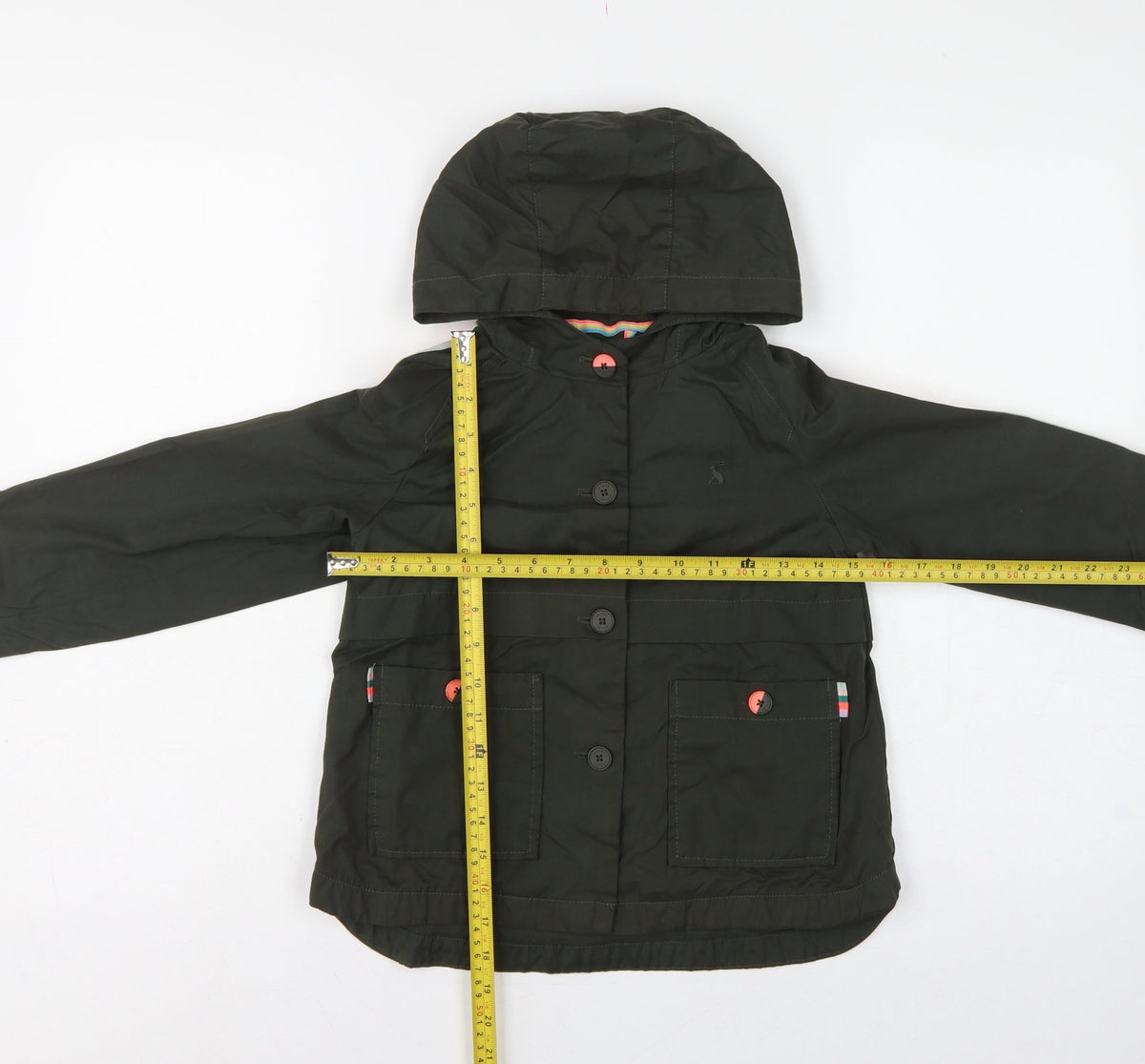 Joules Girls Black 8 Years Hooded Parka Jacket Cotton Blend Lined