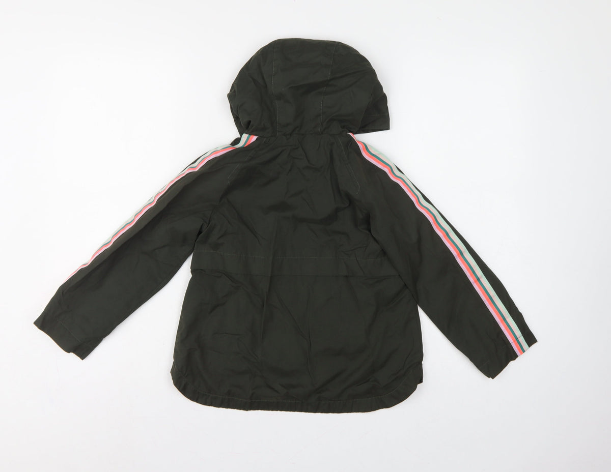 Joules Girls Black 8 Years Hooded Parka Jacket Cotton Blend Lined