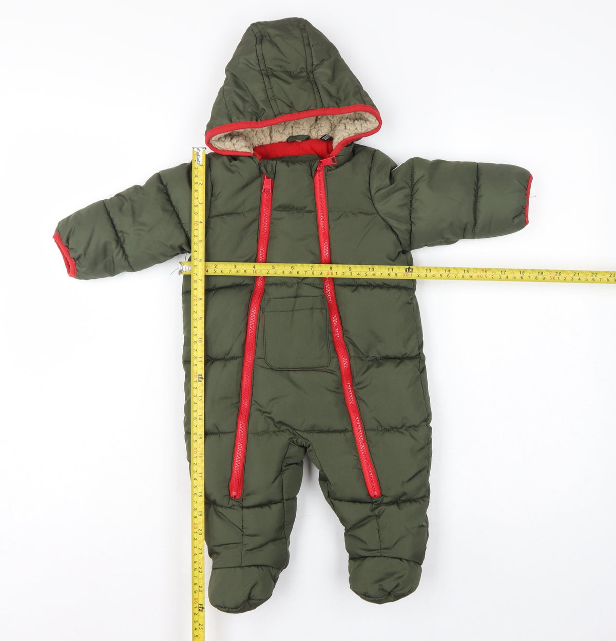 DKNY Unisex Baby Green 6-9 Months Padded Hooded Snowsuit