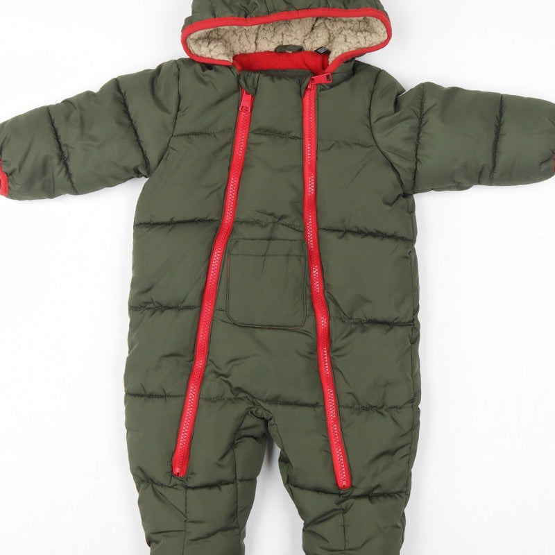 DKNY Unisex Baby Green 6-9 Months Padded Hooded Snowsuit
