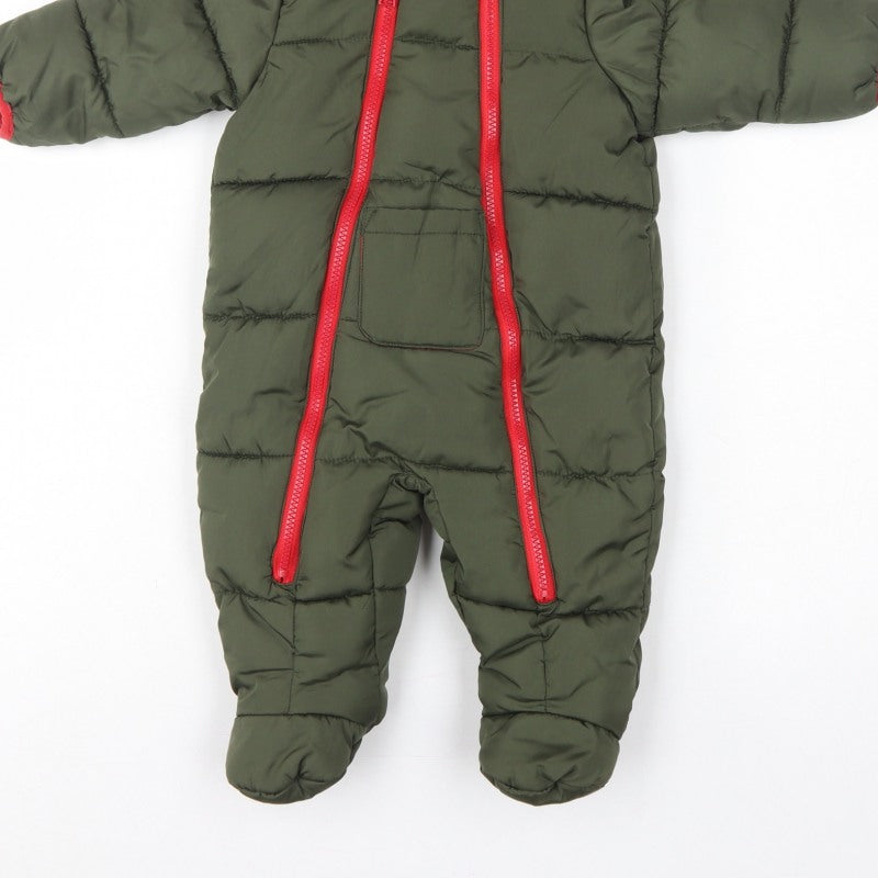 DKNY Unisex Baby Green 6-9 Months Padded Hooded Snowsuit