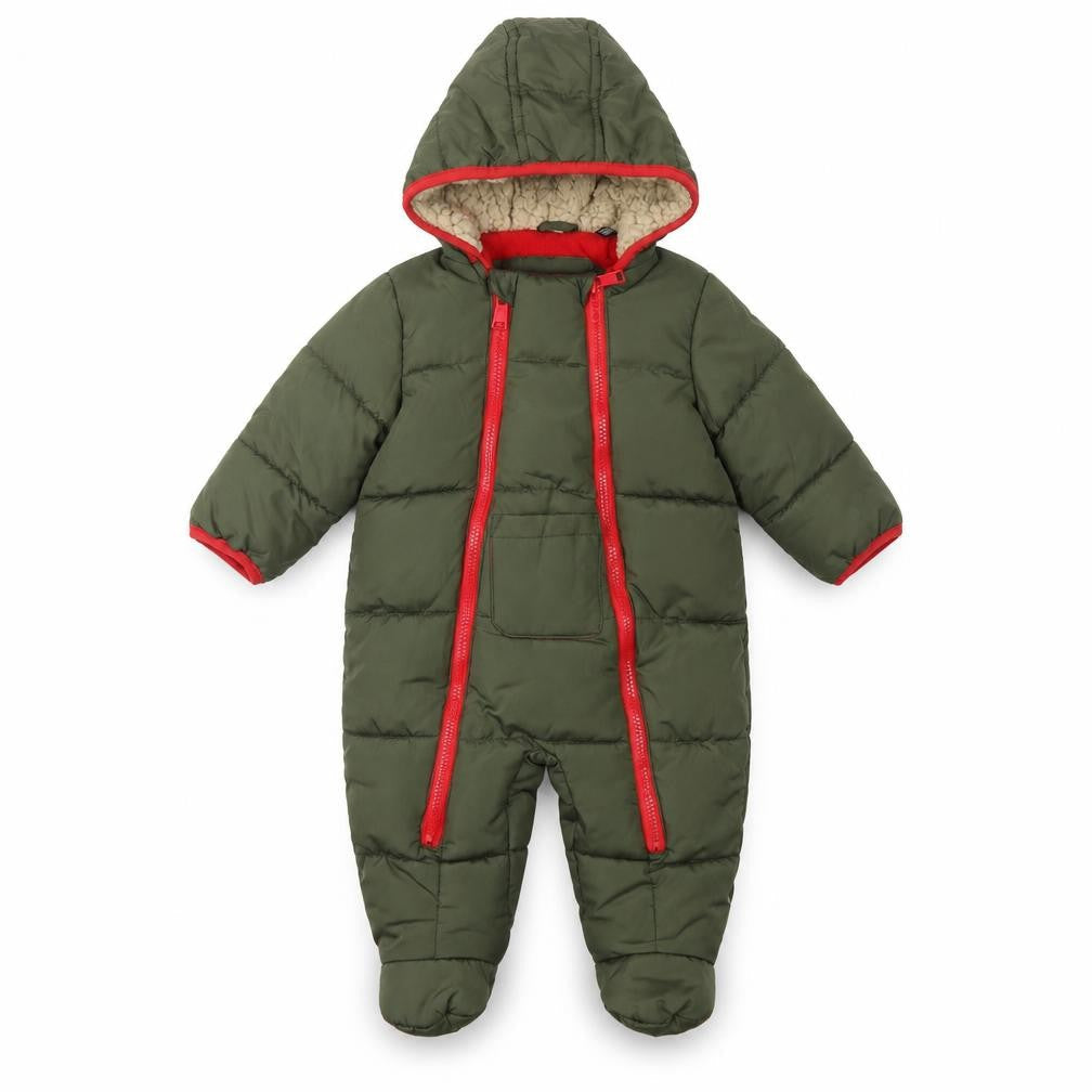 DKNY Unisex Baby Green 6-9 Months Padded Hooded Snowsuit