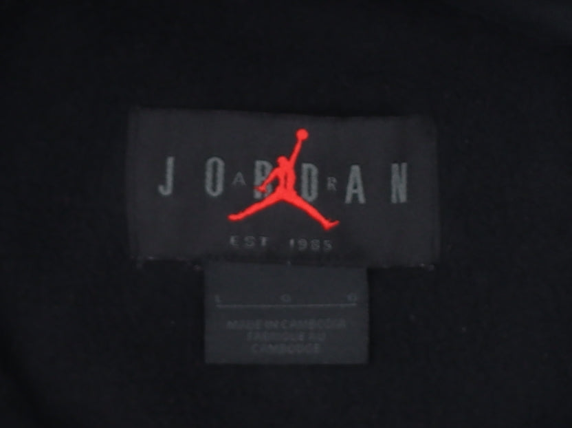 Jordan Men’s Black L Pullover Hoodie Gold Jumpman Graphic Basketball