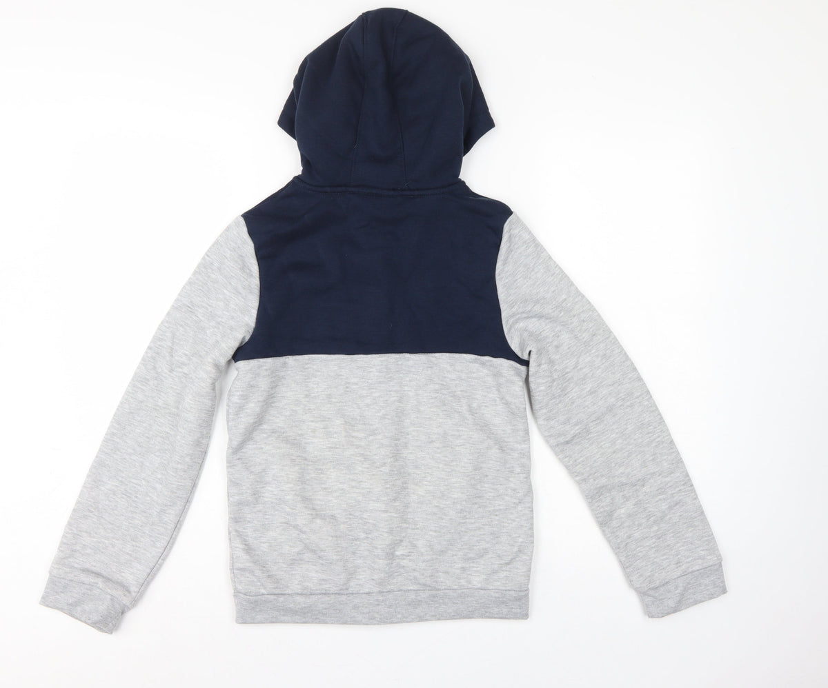 Slazenger Boys Grey Navy Colourblock Full Zip Hoodie Age 13 Years