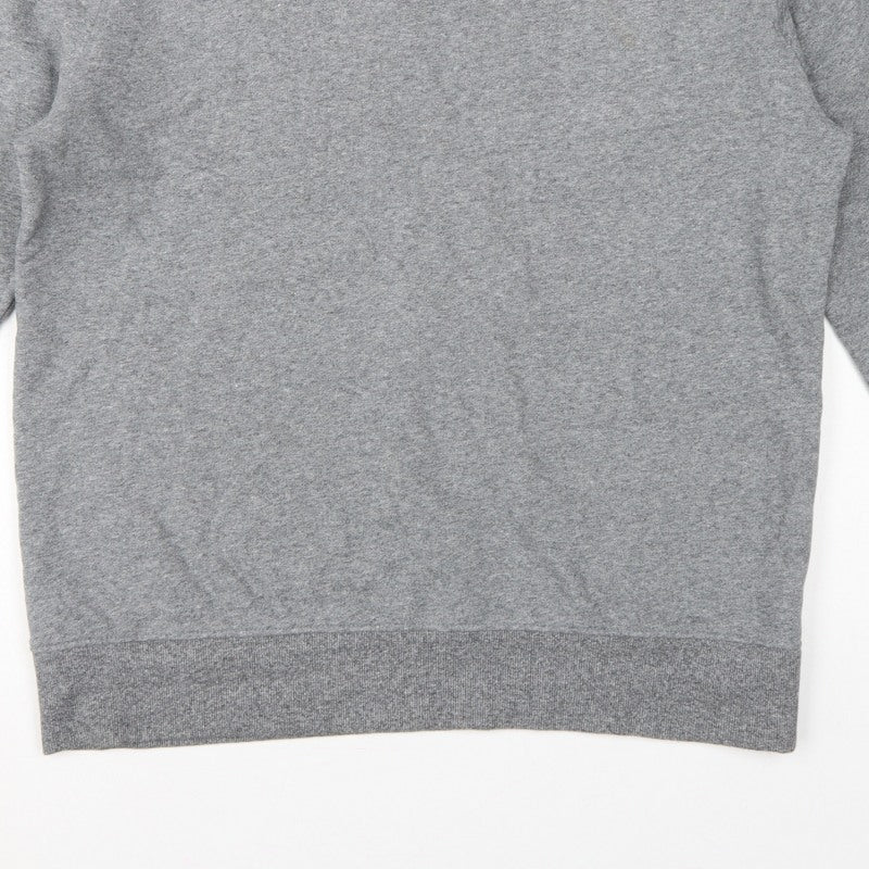 Marks and Spencer Men Grey L Crew Neck Pullover Sweatshirt Cotton