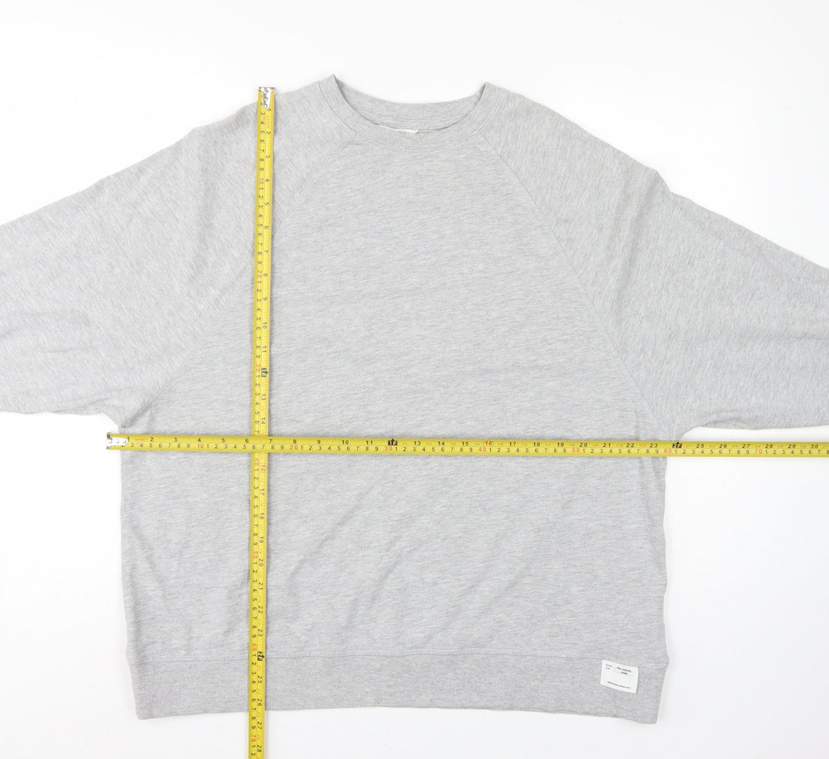 Zara Women Grey L Pullover Crew Neck Raglan Sleeve Sweatshirt