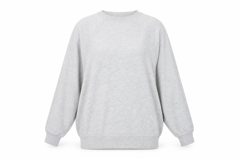 Zara Women Grey L Pullover Crew Neck Raglan Sleeve Sweatshirt