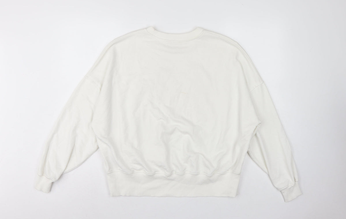 River Island Women’s Ivory Relaxed Floral Embroidered Sweatshirt Size S