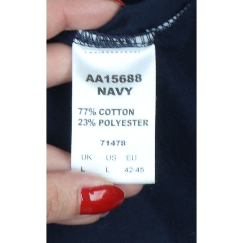 Cotton Traders Men's Navy L 1/4 Zip Fleece Sweatshirt High Neck