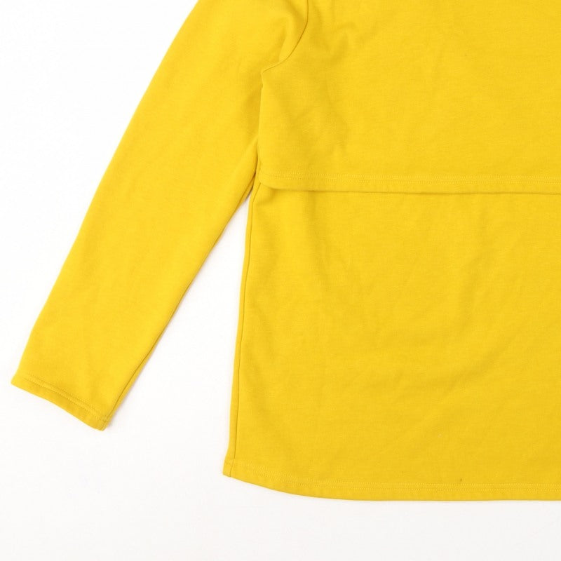 Smallshow Women’s Yellow M Fleece Mock Neck Maternity Tunic Sweatshirt
