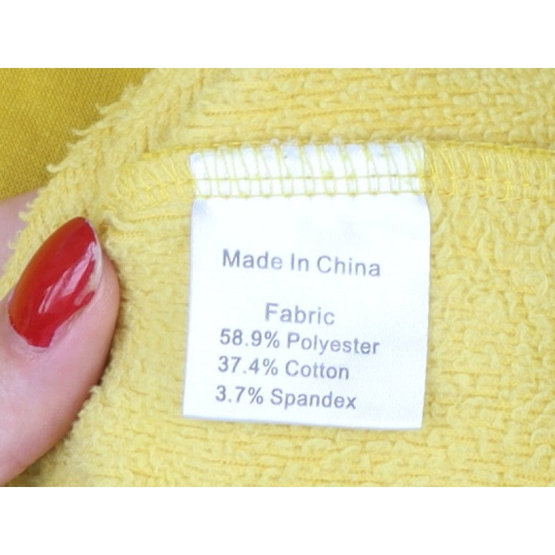 Smallshow Women’s Yellow M Fleece Mock Neck Maternity Tunic Sweatshirt