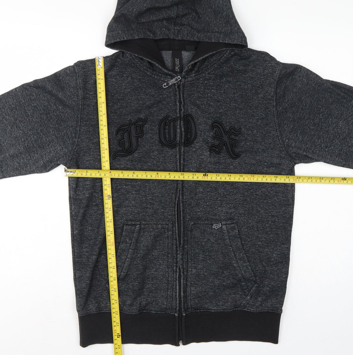 Fox Men’s Grey M Full Zip Logo Fleece Hoodie