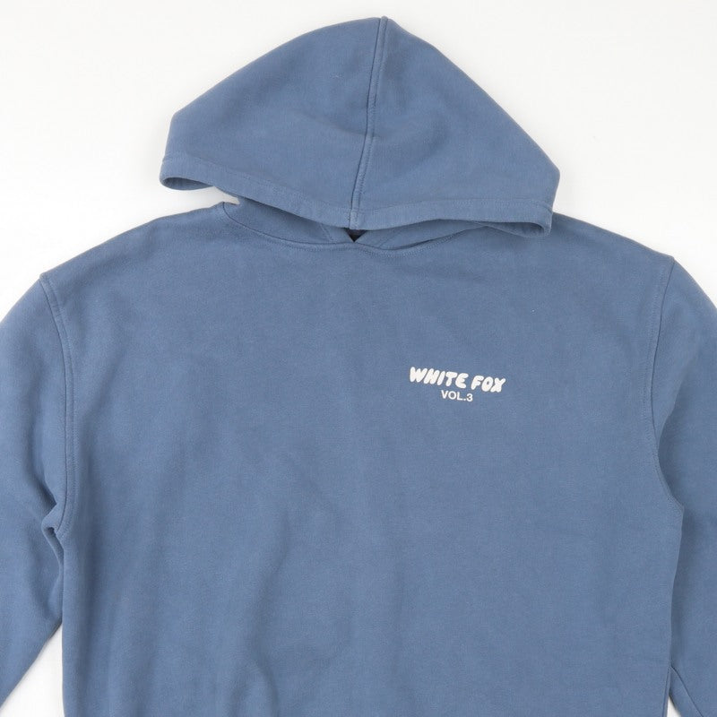 White Fox Women’s Blue M/L Pullover Hoodie Graphic Print Fleece