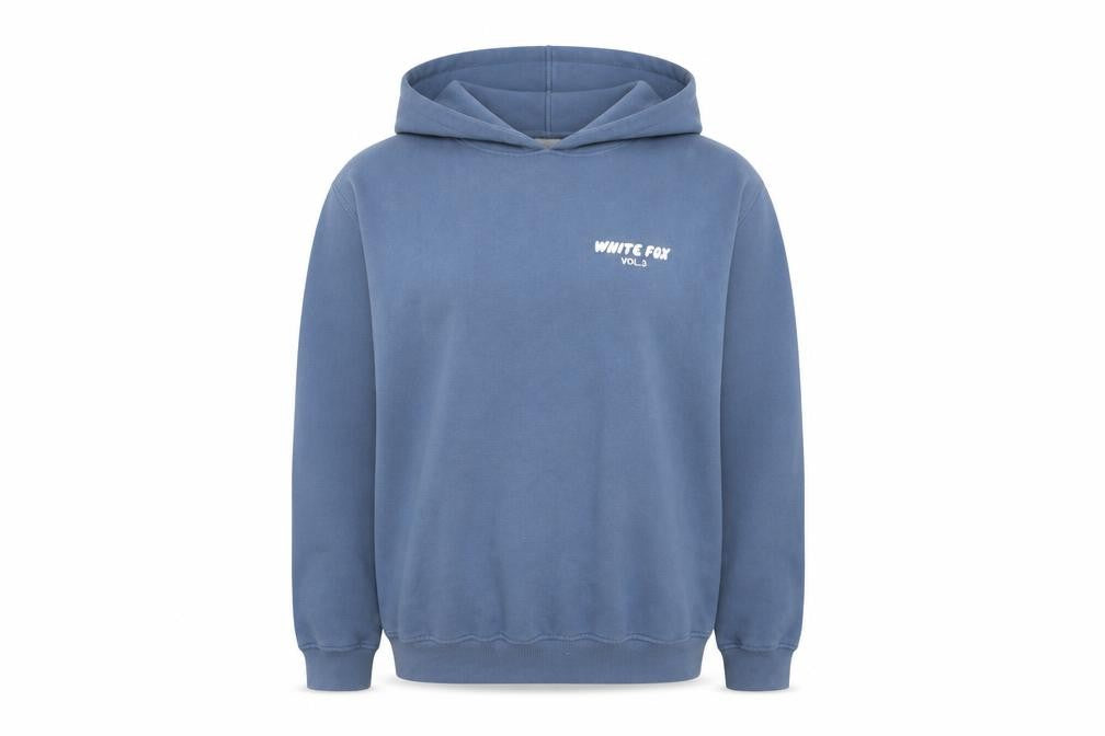 White Fox Women’s Blue M/L Pullover Hoodie Graphic Print Fleece