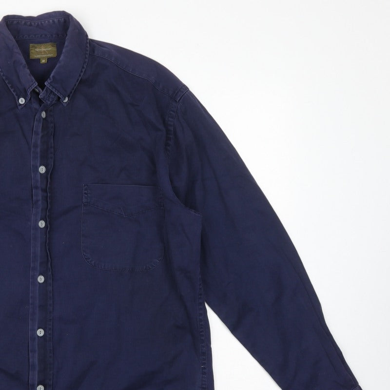 Calvin Klein Jeans Men's Navy M Cotton Button-Down Long Sleeve Shirt