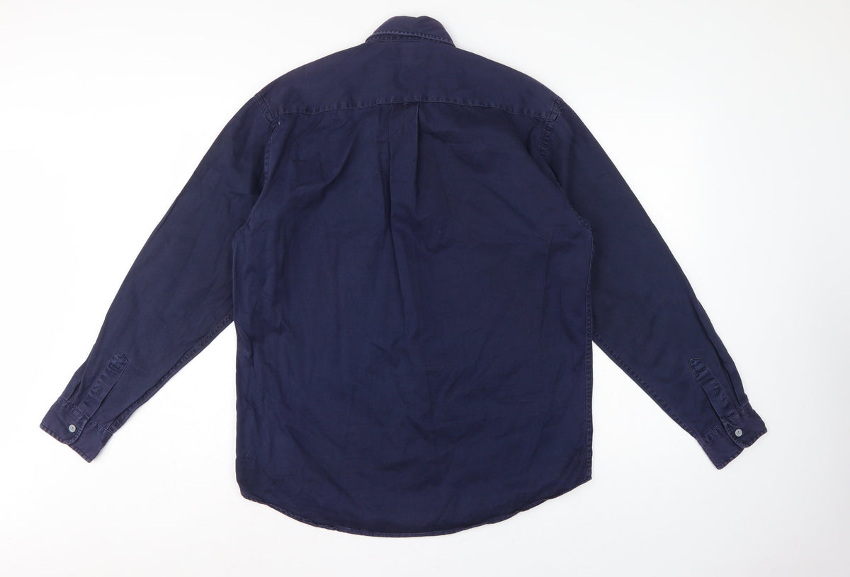 Calvin Klein Jeans Men's Navy M Cotton Button-Down Long Sleeve Shirt