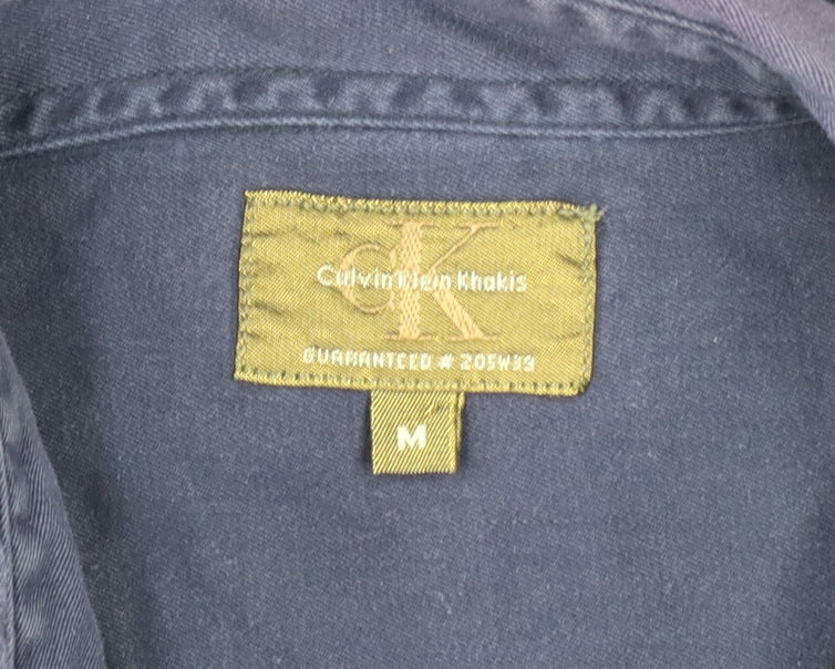 Calvin Klein Jeans Men's Navy M Cotton Button-Down Long Sleeve Shirt