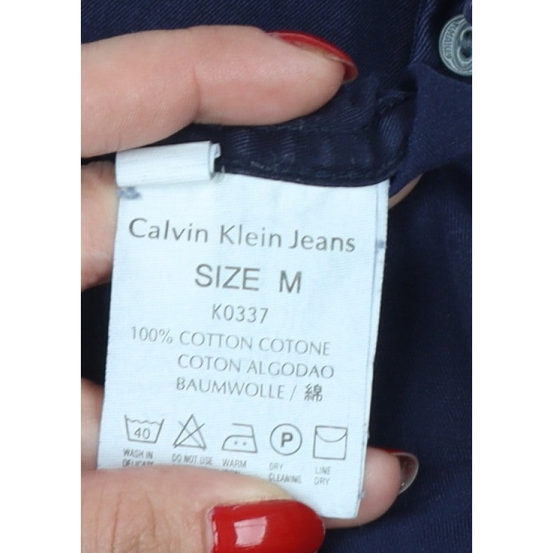 Calvin Klein Jeans Men's Navy M Cotton Button-Down Long Sleeve Shirt