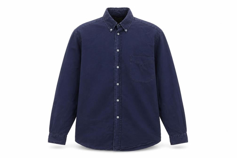 Calvin Klein Jeans Men's Navy M Cotton Button-Down Long Sleeve Shirt