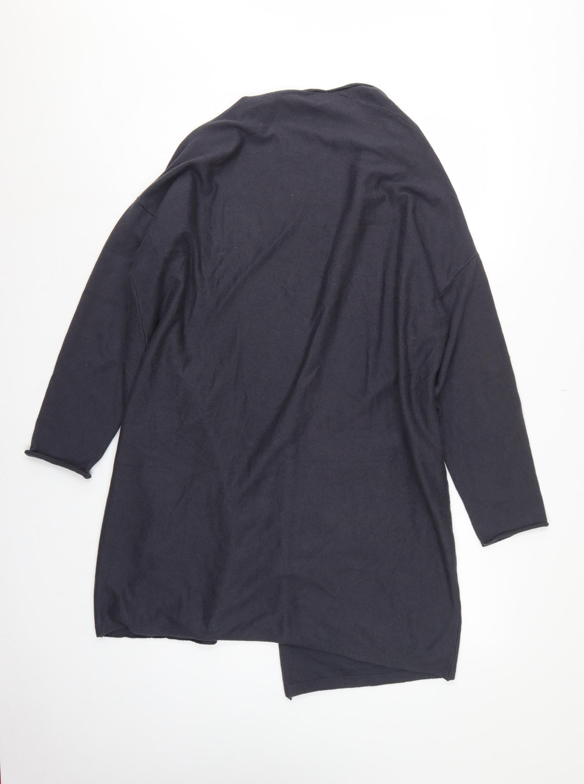 Lounge The White Company Women Blue M Open Longline Cotton Silk Cardigan