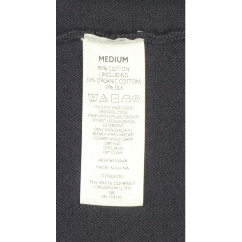 Lounge The White Company Women Blue M Open Longline Cotton Silk Cardigan