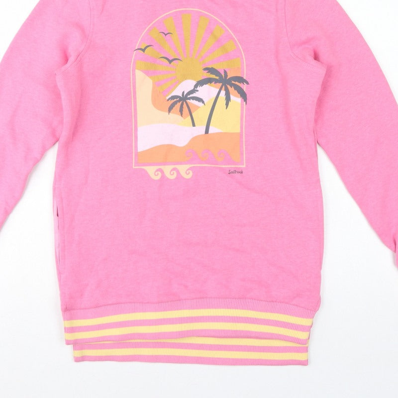 Additional view of Saltrock girls’ pink 11-12 years pullover hoodie beach graphic cotton