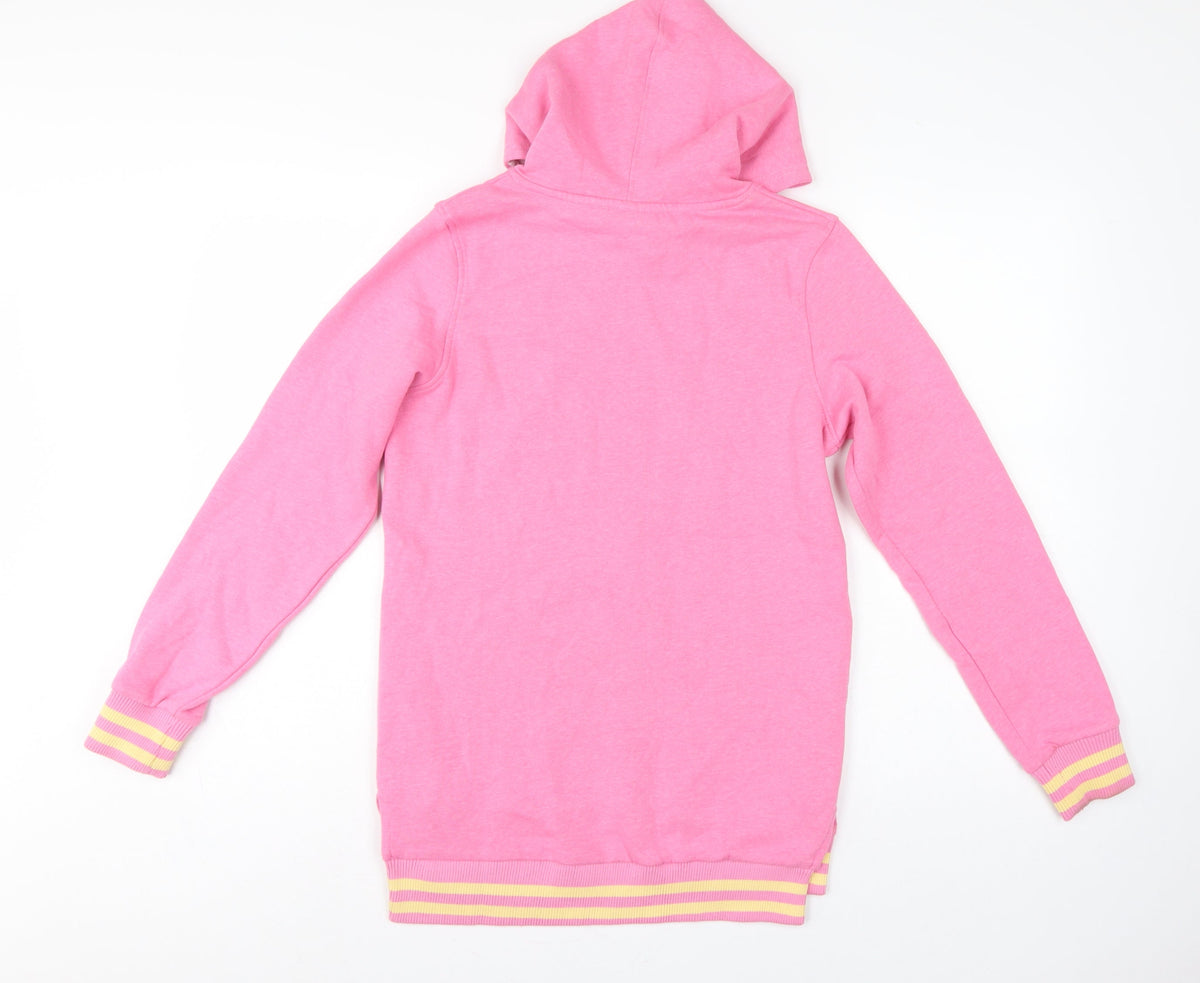 Brand and care label for Saltrock girls’ pink 11-12 years pullover hoodie beach graphic cotton