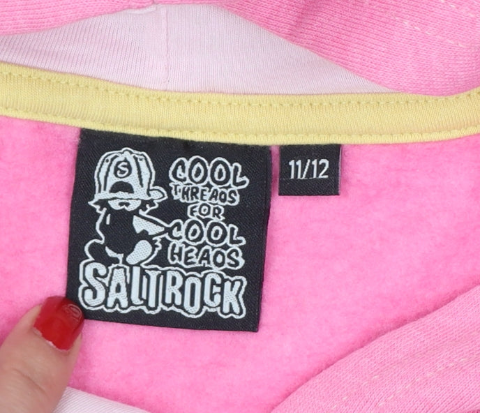 Additional view of Saltrock girls’ pink 11-12 years pullover hoodie beach graphic cotton
