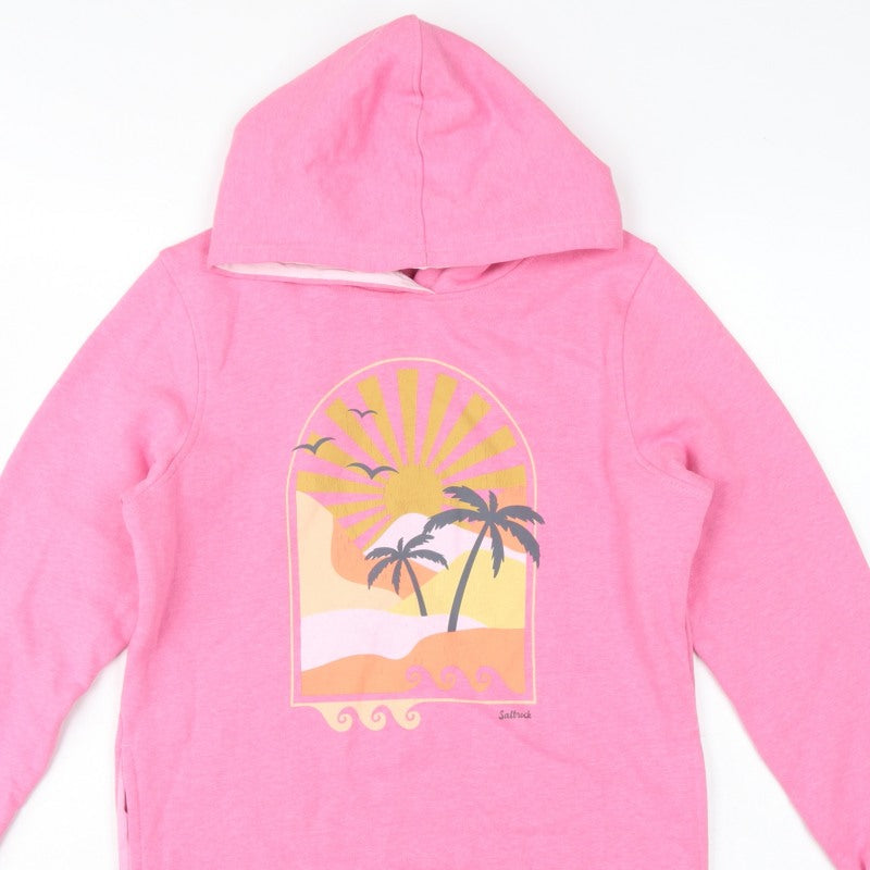 Additional view of Saltrock girls’ pink 11-12 years pullover hoodie beach graphic cotton