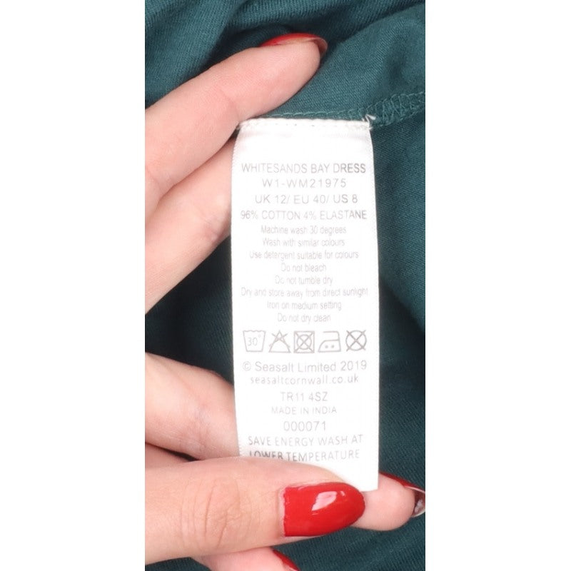 Seasalt Cornwall Women’s Green UK 12 Shift Jersey Pocket Dress