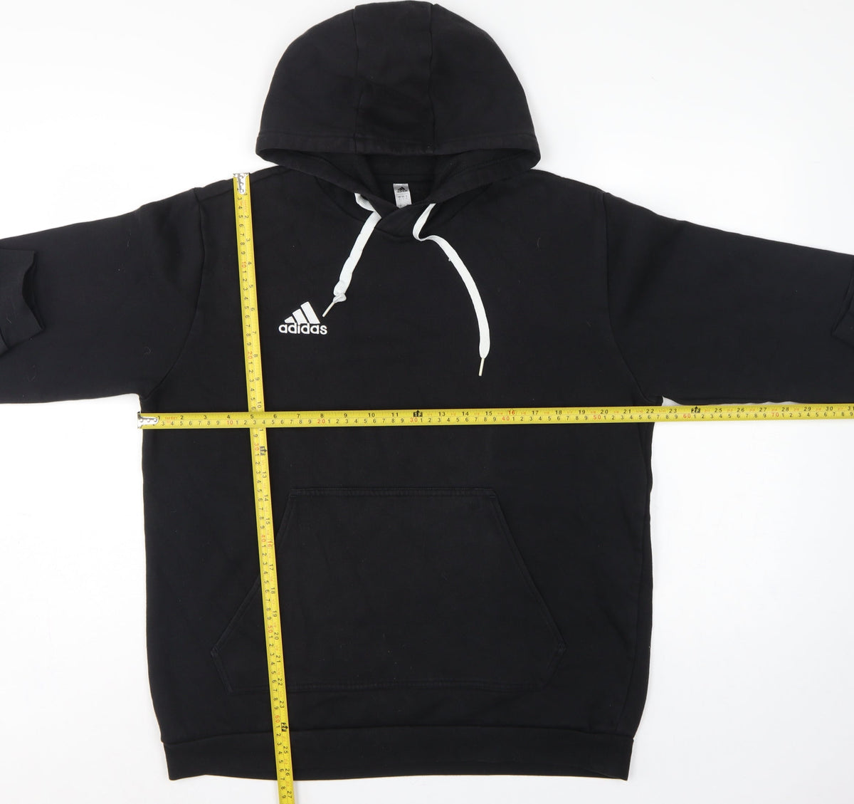 Adidas Men’s Black L Pullover Hoodie Logo Fleece Sports