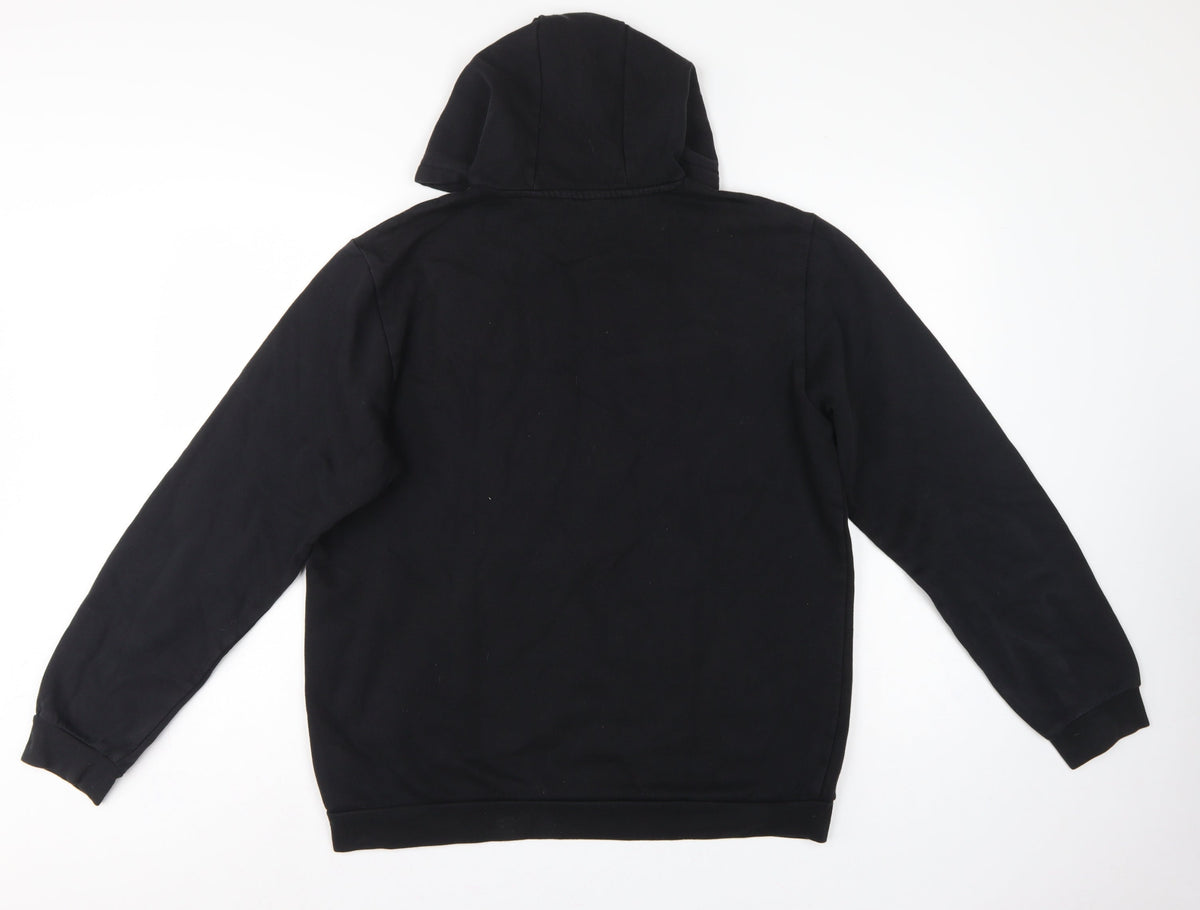 Adidas Men’s Black L Pullover Hoodie Logo Fleece Sports