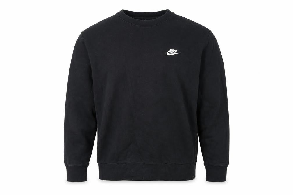 Nike Men’s Black L Pullover Fleece Crew Neck Logo Sweatshirt