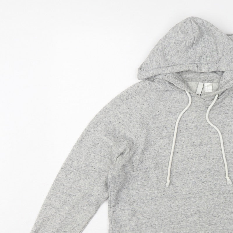 H&M Divided Women’s Grey Cropped Pullover Hoodie Size S Drawstring