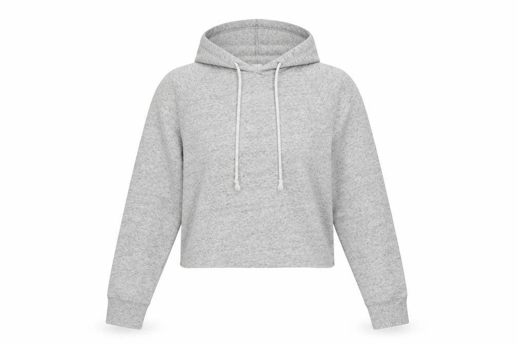 H&M Divided Women’s Grey Cropped Pullover Hoodie Size S Drawstring