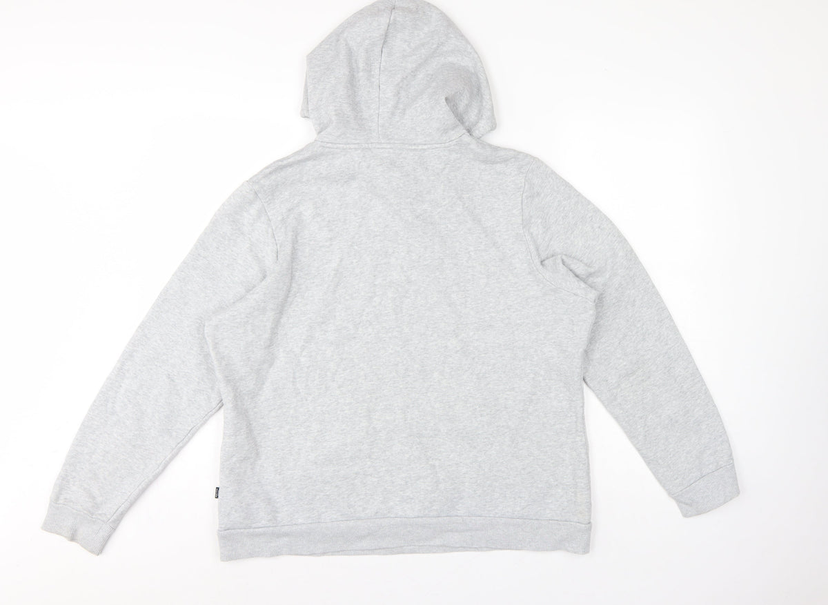 Puma Women’s Grey XL Logo Pullover Hoodie Hooded Cotton Blend