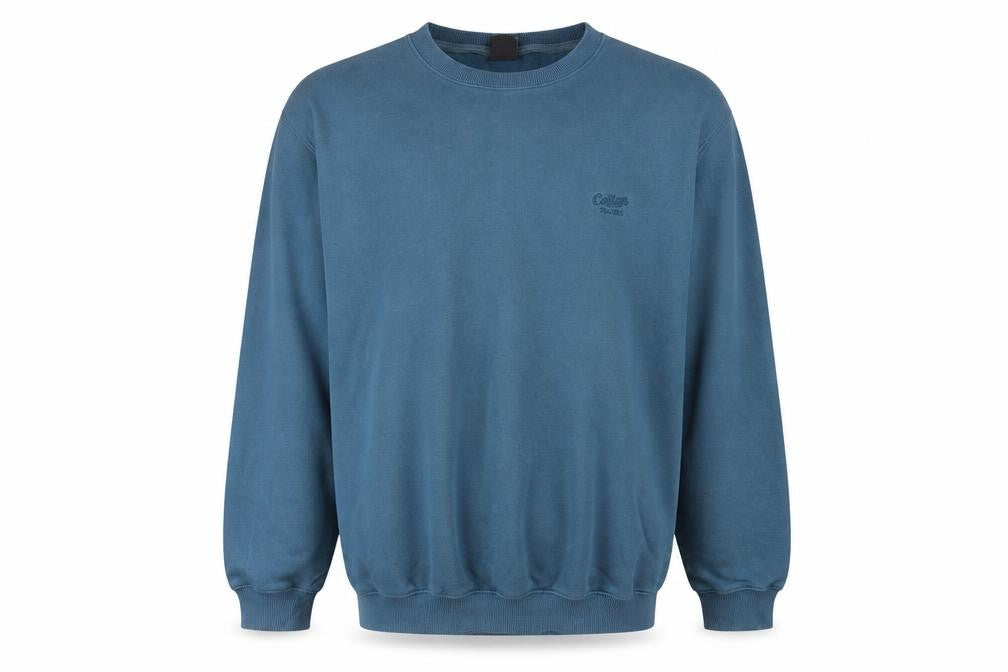 Cotton Traders Men’s Blue L Crew Neck Logo Fleece Sweatshirt Pullover