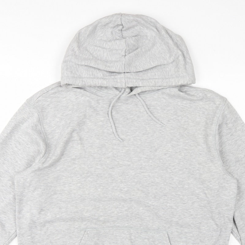 H&M Essentials Men’s Grey L Relaxed Fit Pullover Hoodie Fleece