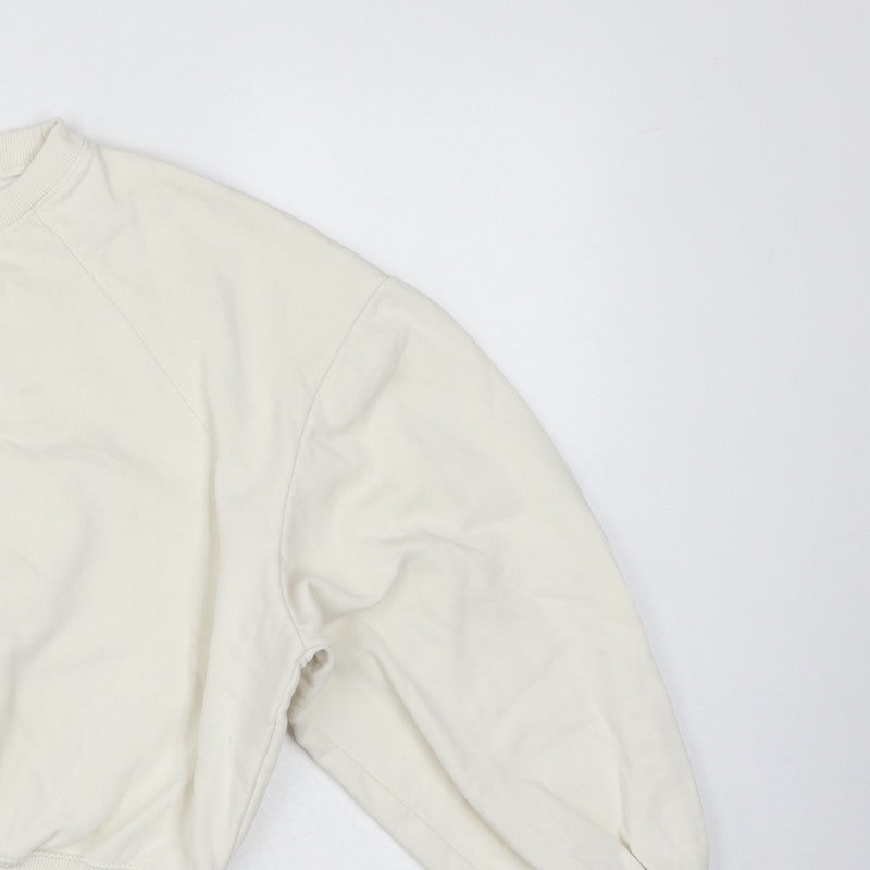 Zara Women’s Ivory UK 8 Relaxed Raglan Sleeve Crew Neck Sweatshirt